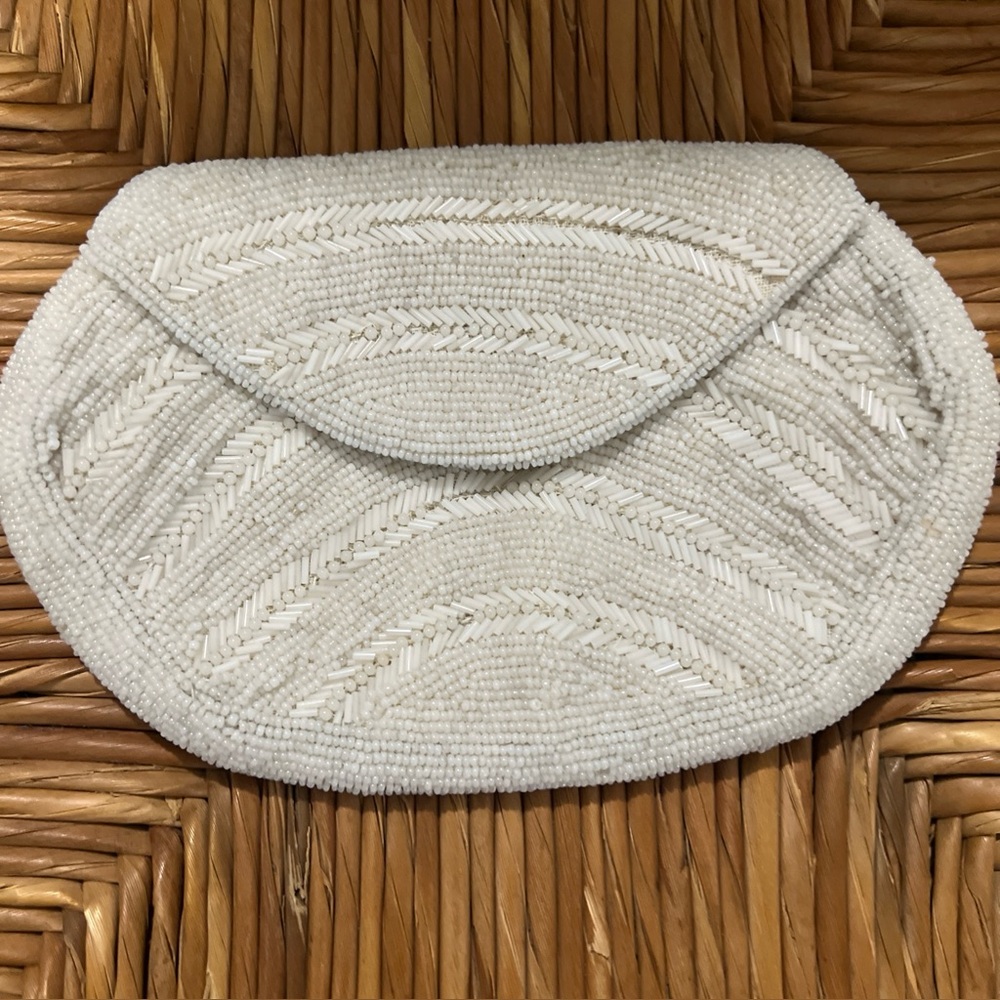 Vintage beaded clutch purse made in France
